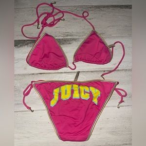 Vintage Juicy Couture pink two piece bathing suit